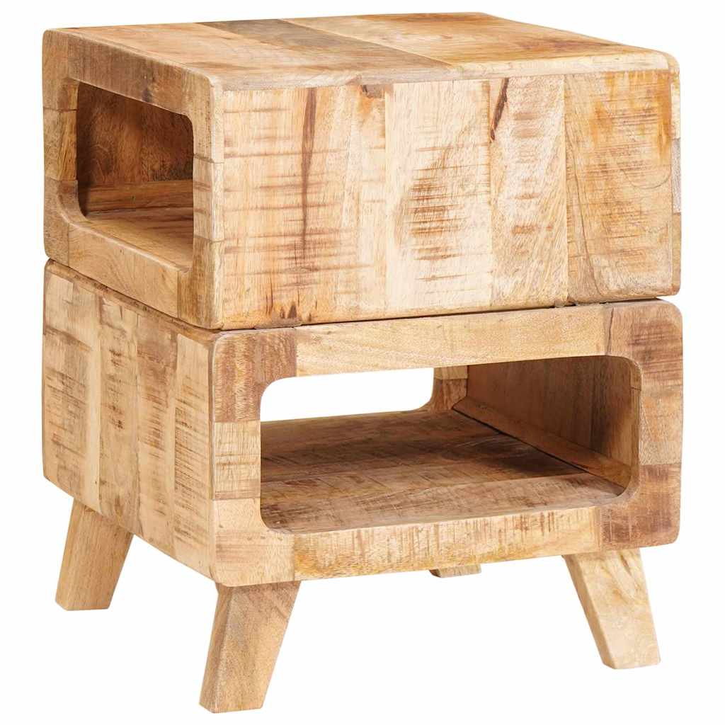 Bijzettafel met plank Bruin 40 x 40 x 49 cm Massief Mango Hout is nu te koop bij PeponiXL, paradijselijk wonen!
