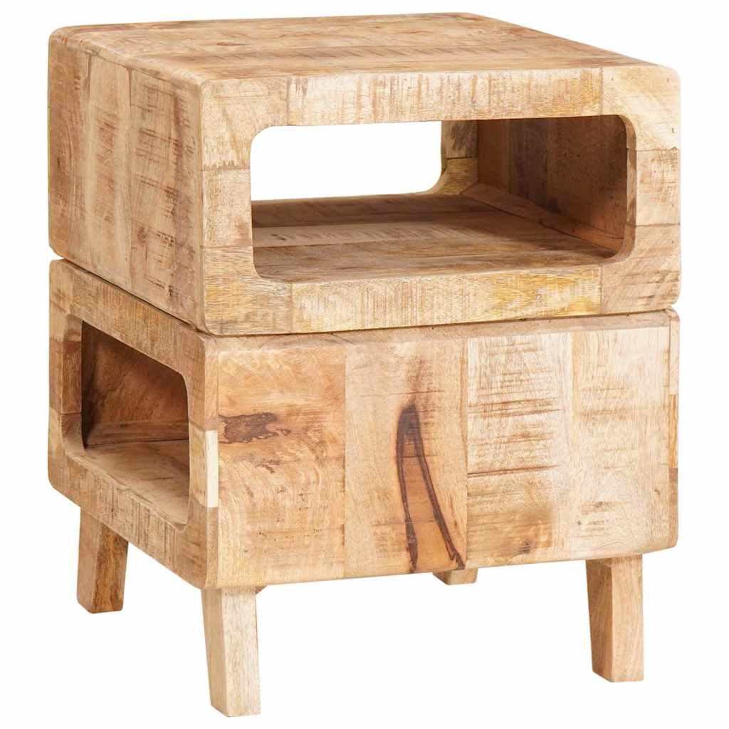 Bijzettafel met plank Bruin 40 x 40 x 49 cm Massief Mango Hout is nu te koop bij PeponiXL, paradijselijk wonen!