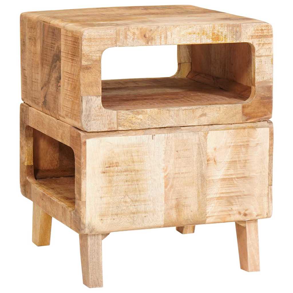 Bijzettafel met plank Bruin 40 x 40 x 49 cm Massief Mango Hout is nu te koop bij PeponiXL, paradijselijk wonen!