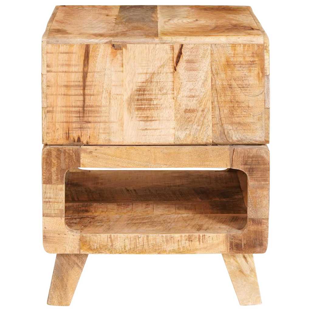 Bijzettafel met plank Bruin 40 x 40 x 49 cm Massief Mango Hout is nu te koop bij PeponiXL, paradijselijk wonen!