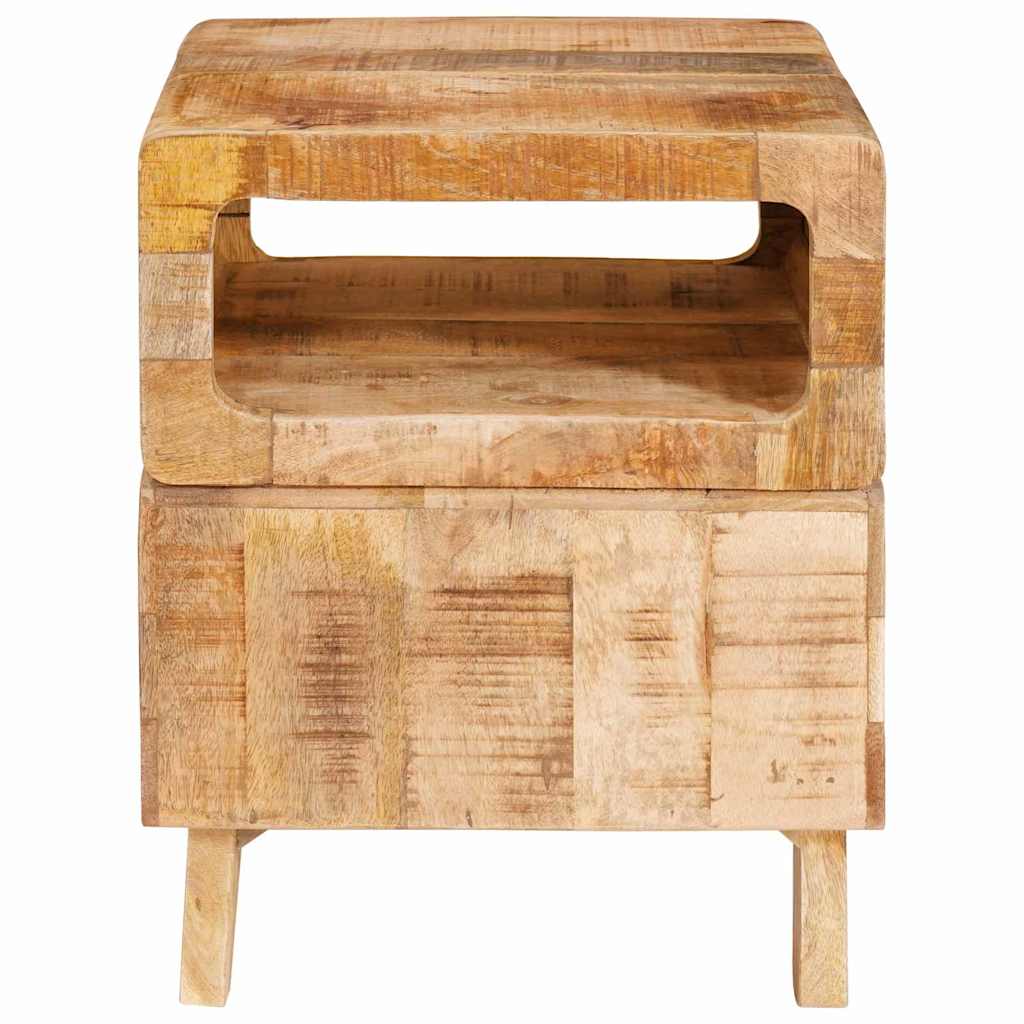 Bijzettafel met plank Bruin 40 x 40 x 49 cm Massief Mango Hout is nu te koop bij PeponiXL, paradijselijk wonen!
