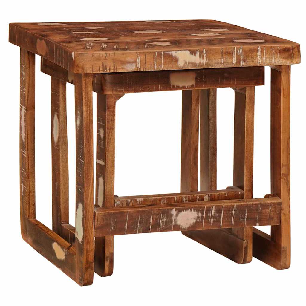 Nesttafels 2 pcs Bruin 46 x 46 x 45 cm Massief Gerecycled Hout is nu te koop bij PeponiXL, paradijselijk wonen!