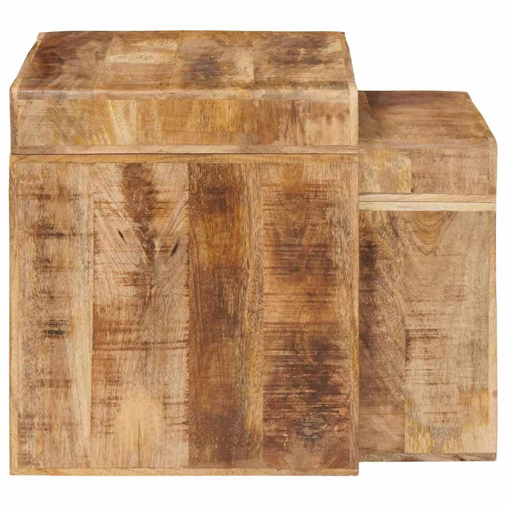 Nesttafels 2 pcs Bruin 46 x 40 x 46 cm Massief Mango Hout is nu te koop bij PeponiXL, paradijselijk wonen!