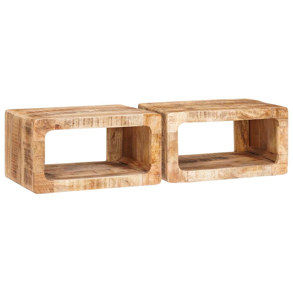 Nachtkastje 2 pcs Bruin 45 x 30 x 24 cm Massief Mango Hout is nu te koop bij PeponiXL, paradijselijk wonen!