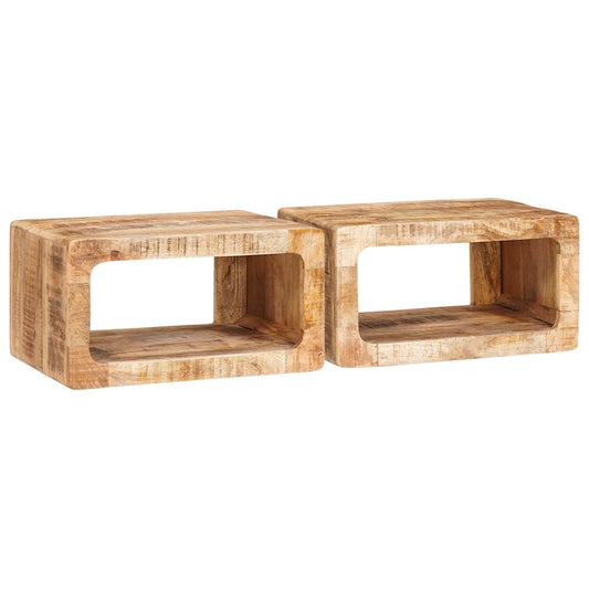 Nachtkastje 2 pcs Bruin 45 x 30 x 24 cm Massief Mango Hout is nu te koop bij PeponiXL, paradijselijk wonen!