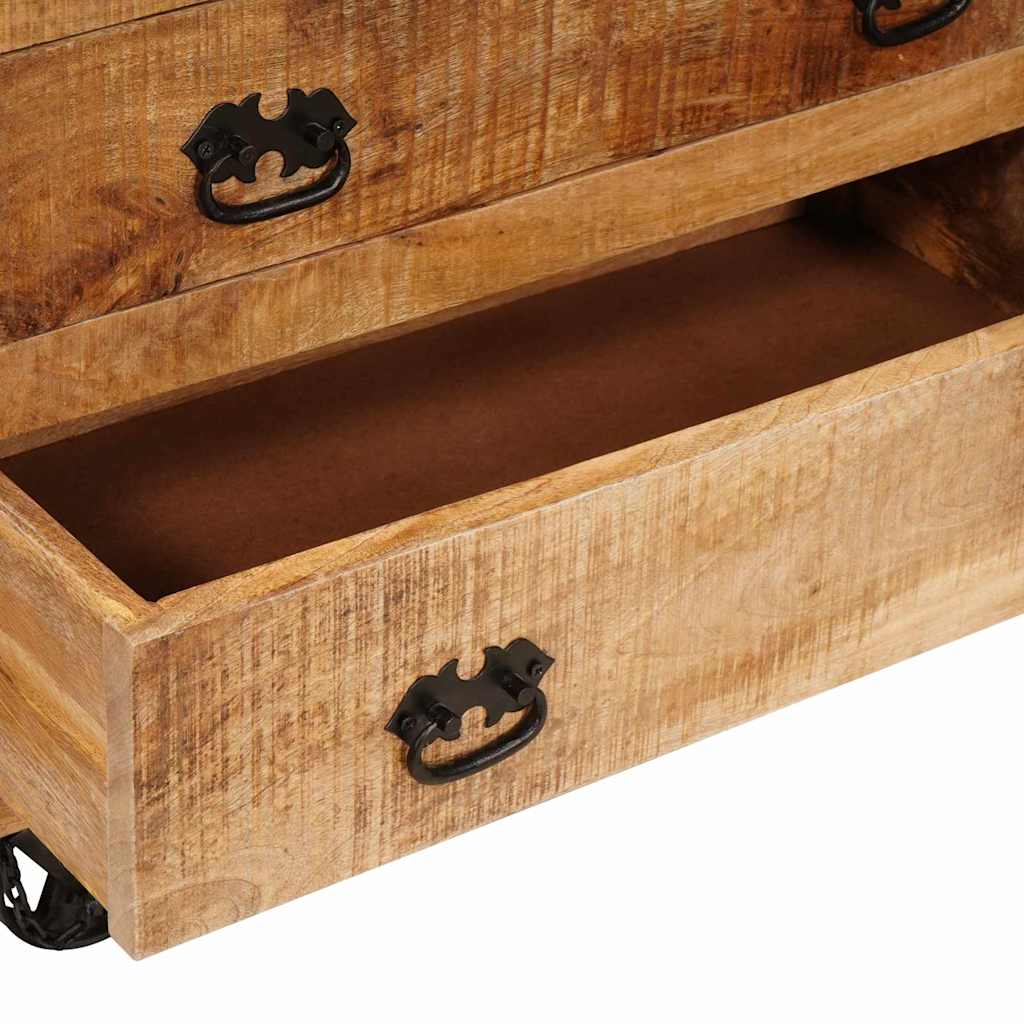 Bijzetkast met lade Bruin 70 x 38 x 63 cm massief mangohout is nu te koop bij PeponiXL, paradijselijk wonen!