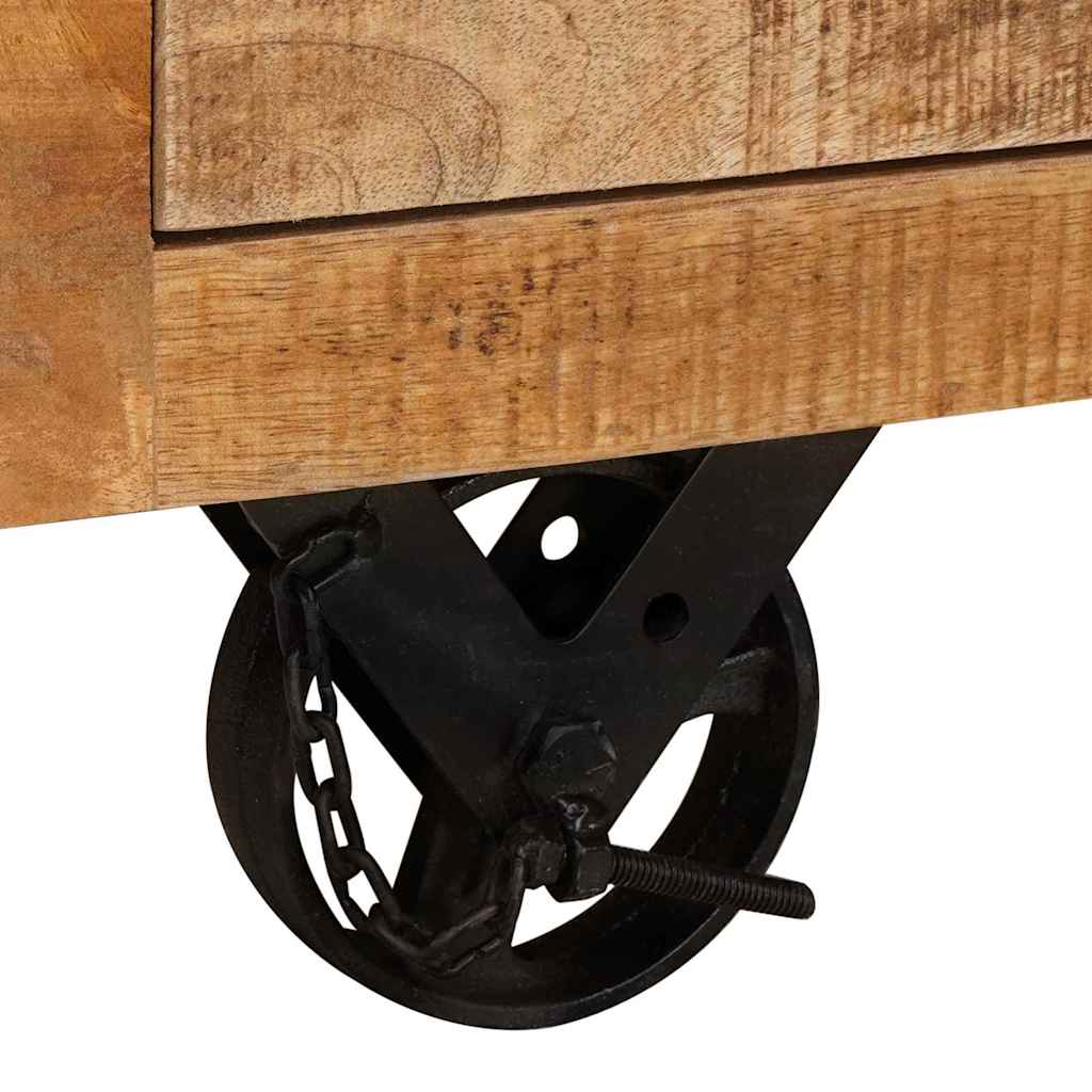Bijzetkast met lade Bruin 70 x 38 x 63 cm massief mangohout is nu te koop bij PeponiXL, paradijselijk wonen!