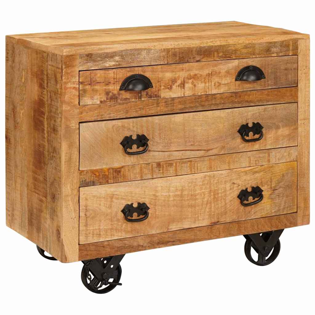 Bijzetkast met lade Bruin 70 x 38 x 63 cm massief mangohout is nu te koop bij PeponiXL, paradijselijk wonen!