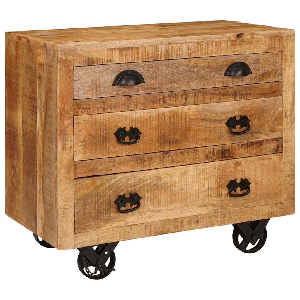 Bijzetkast met lade Bruin 70 x 38 x 63 cm massief mangohout is nu te koop bij PeponiXL, paradijselijk wonen!