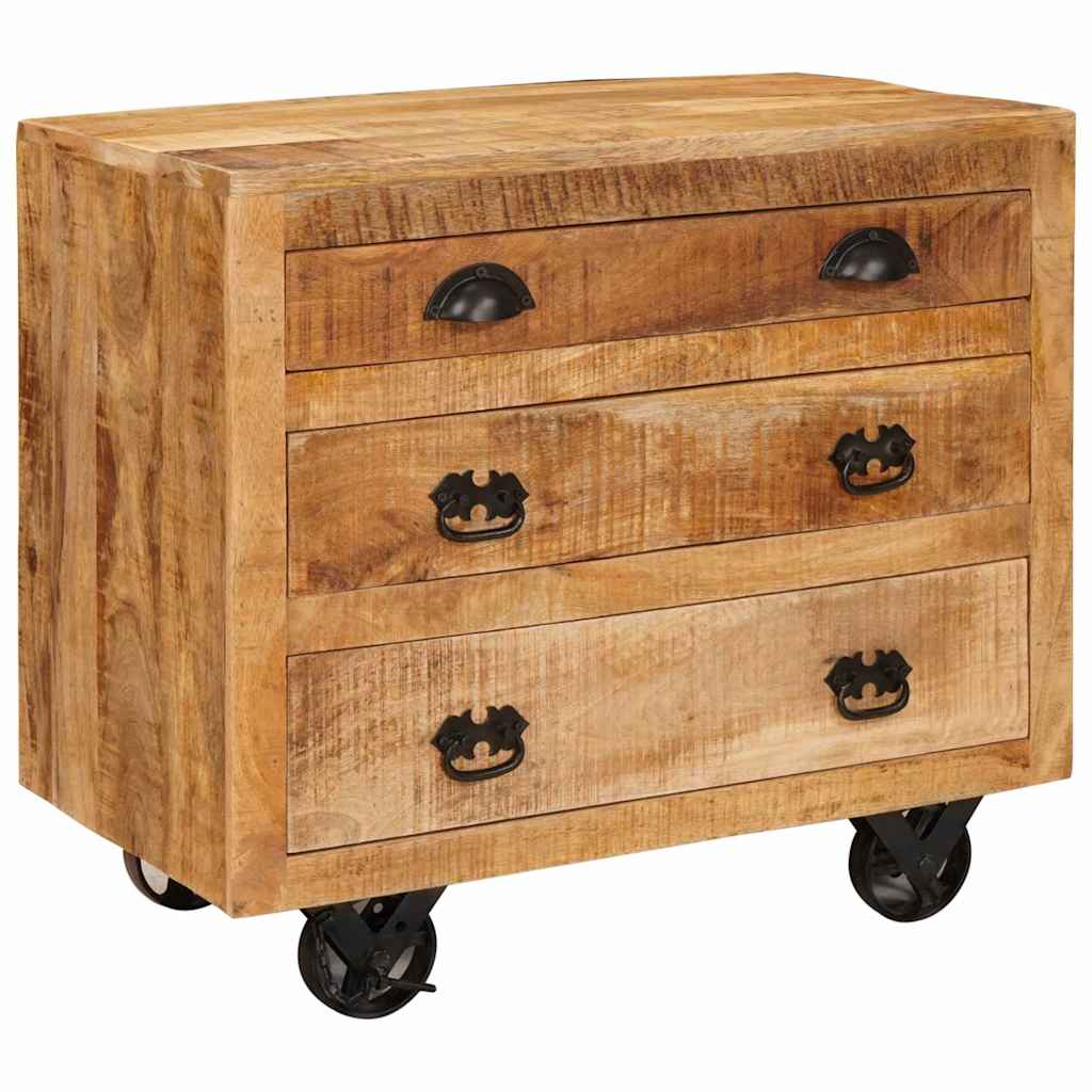 Bijzetkast met lade Bruin 70 x 38 x 63 cm massief mangohout is nu te koop bij PeponiXL, paradijselijk wonen!