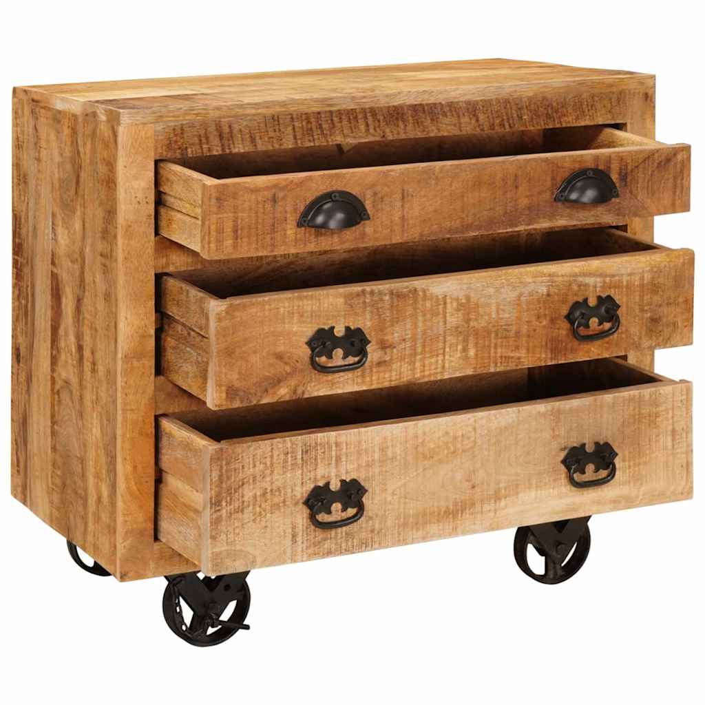 Bijzetkast met lade Bruin 70 x 38 x 63 cm massief mangohout is nu te koop bij PeponiXL, paradijselijk wonen!