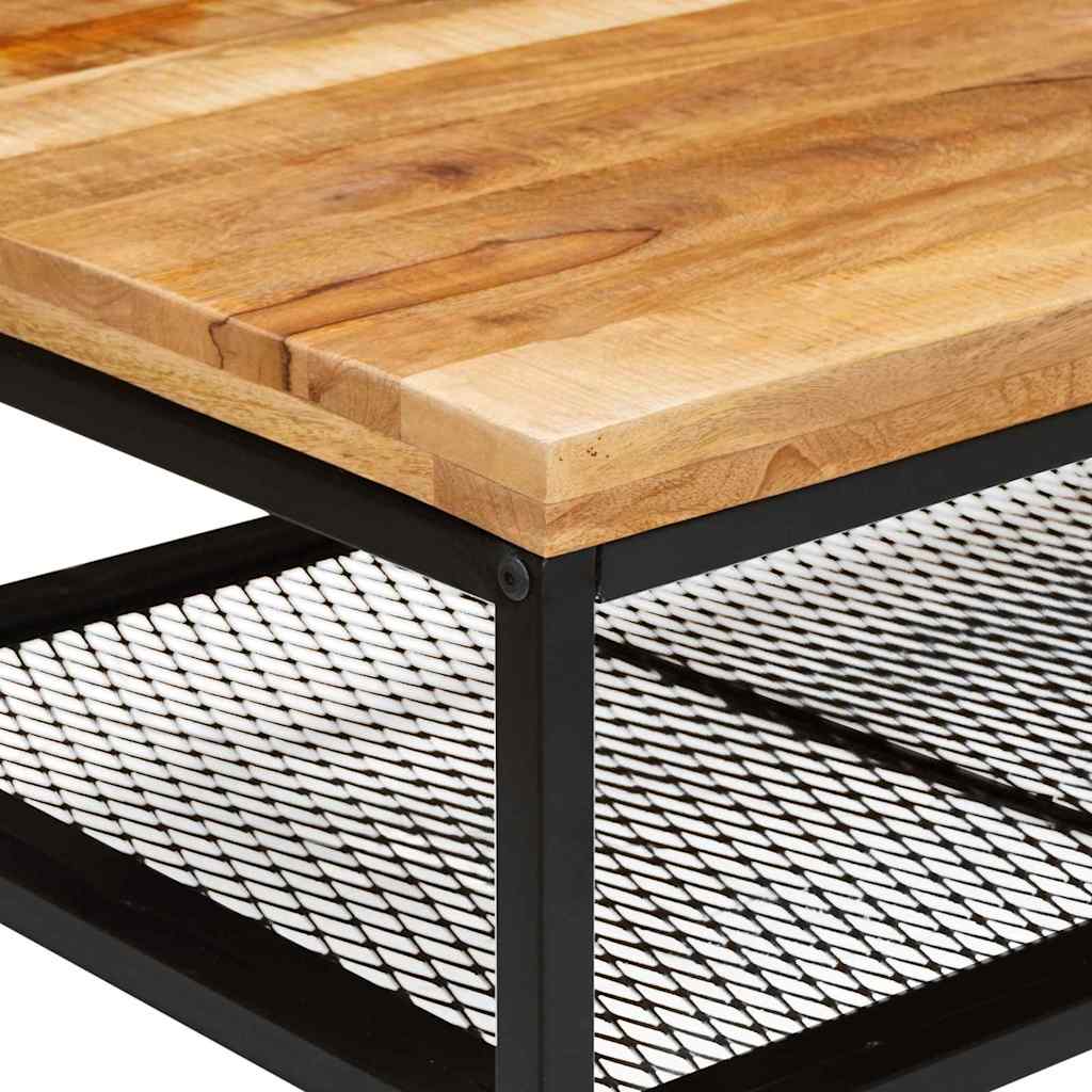 Salontafel Bruin en zwart 110 x 55 x 35 cm Massief Mango Hout is nu te koop bij PeponiXL, paradijselijk wonen!