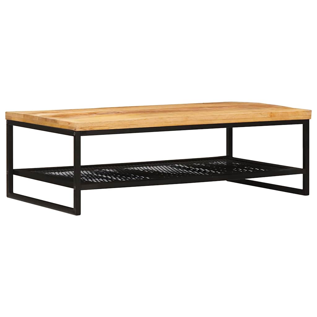 Salontafel Bruin en zwart 110 x 55 x 35 cm Massief Mango Hout is nu te koop bij PeponiXL, paradijselijk wonen!