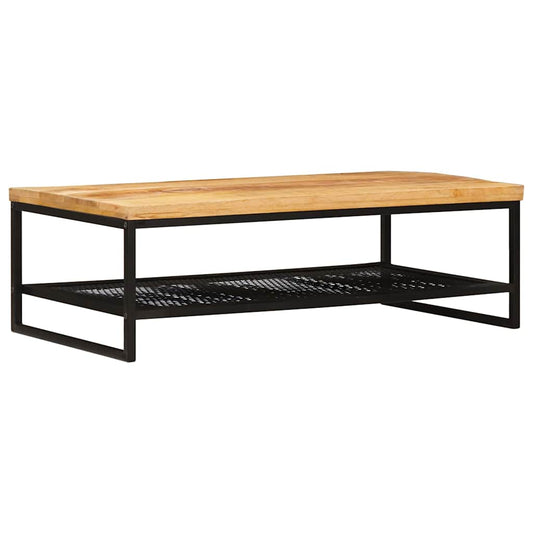 Salontafel Bruin en zwart 110 x 55 x 35 cm Massief Mango Hout is nu te koop bij PeponiXL, paradijselijk wonen!