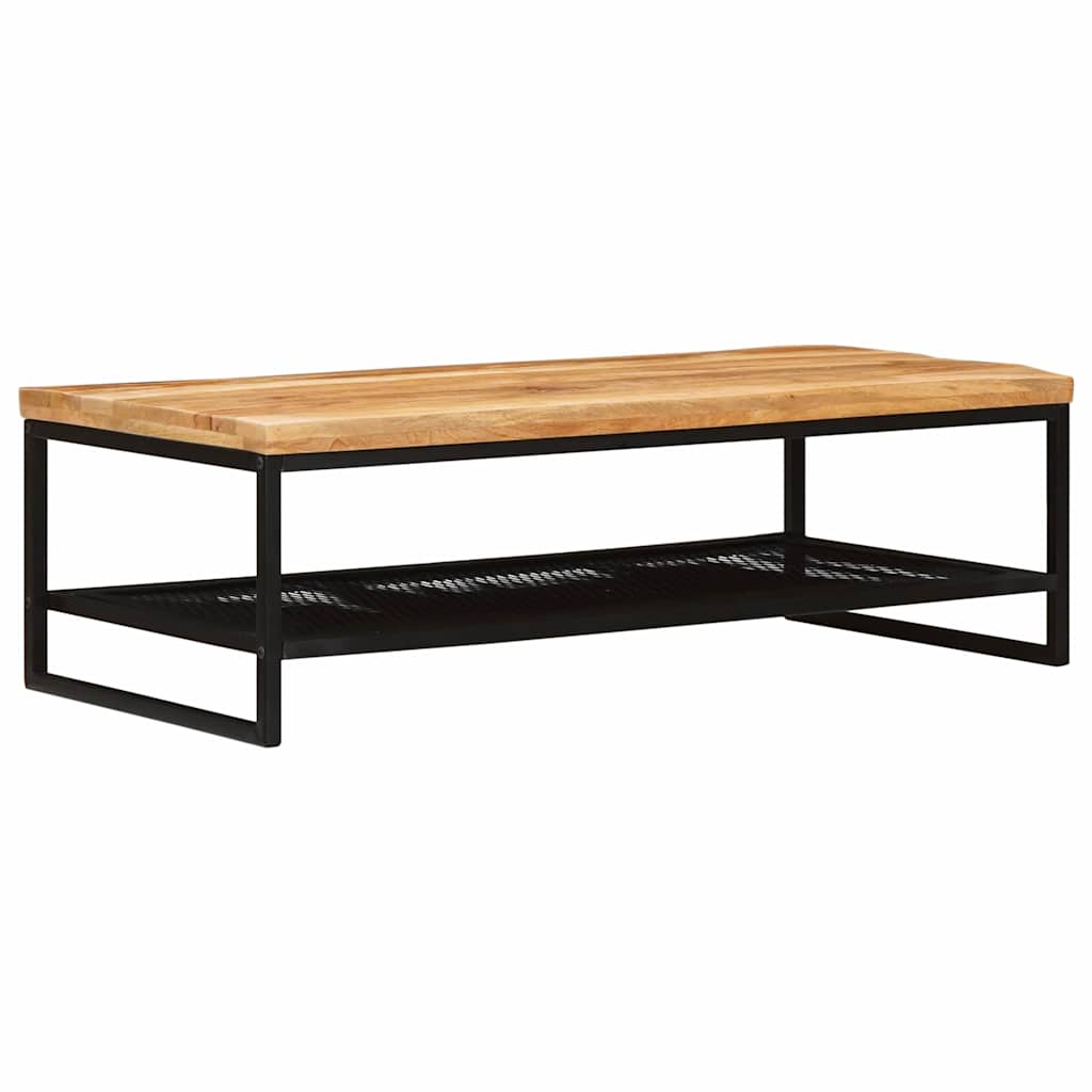 Salontafel Bruin en zwart 110 x 55 x 35 cm Massief Mango Hout is nu te koop bij PeponiXL, paradijselijk wonen!