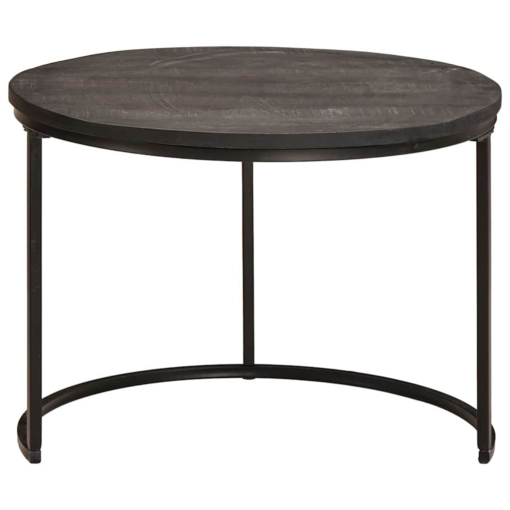Nest Koffietafels 3 pcs Zwart Massief mangohout en staal is nu te koop bij PeponiXL, paradijselijk wonen!