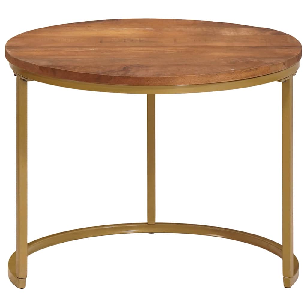 Nest Koffietafels 3 pcs Honingbruin Massief mangohout en staal is nu te koop bij PeponiXL, paradijselijk wonen!