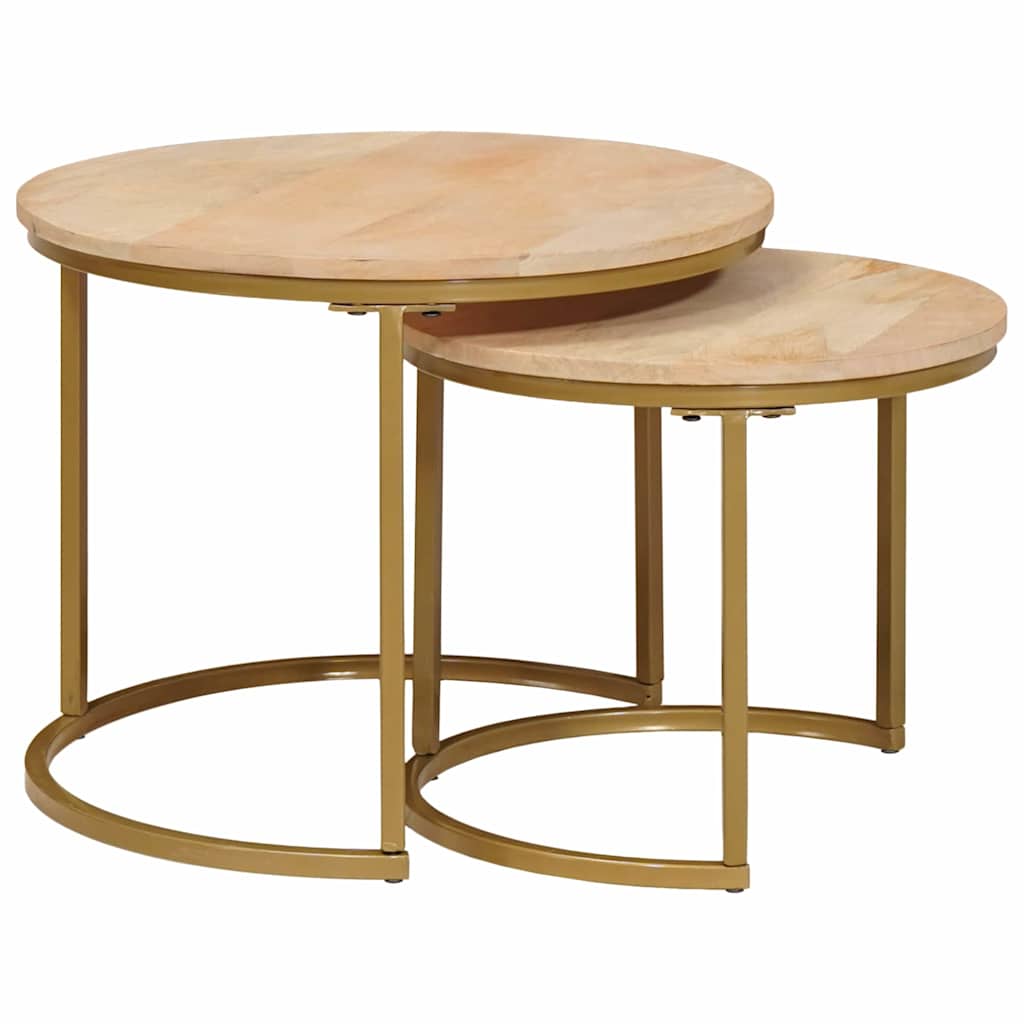 Nest Koffietafels 2 pcs Bruin Massief mangohout en staal is nu te koop bij PeponiXL, paradijselijk wonen!