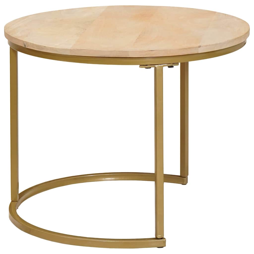 Nest Koffietafels 2 pcs Bruin Massief mangohout en staal is nu te koop bij PeponiXL, paradijselijk wonen!