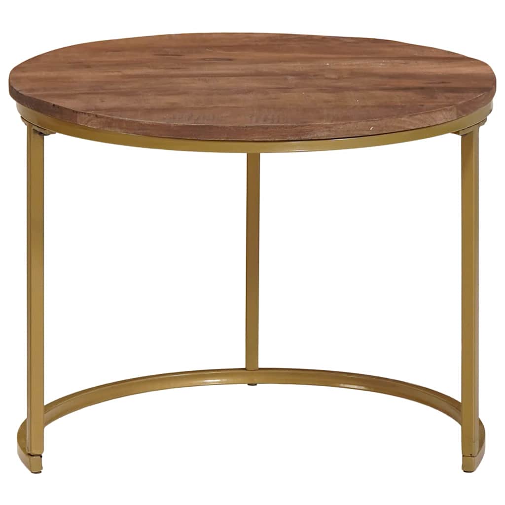 Nest Koffietafels 2 pcs Donkerbruin Massief mangohout en staal is nu te koop bij PeponiXL, paradijselijk wonen!