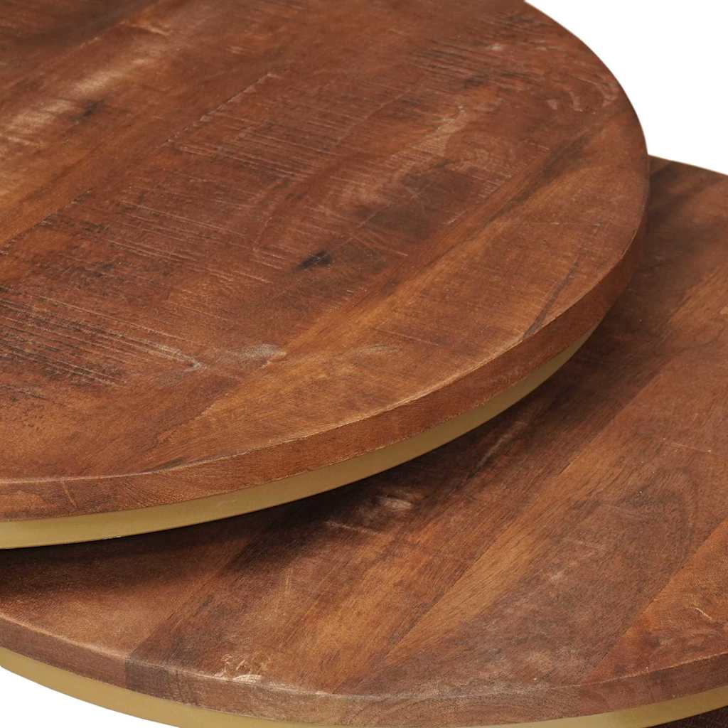 Nest Koffietafels 2 pcs Honingbruin Massief mangohout en staal is nu te koop bij PeponiXL, paradijselijk wonen!