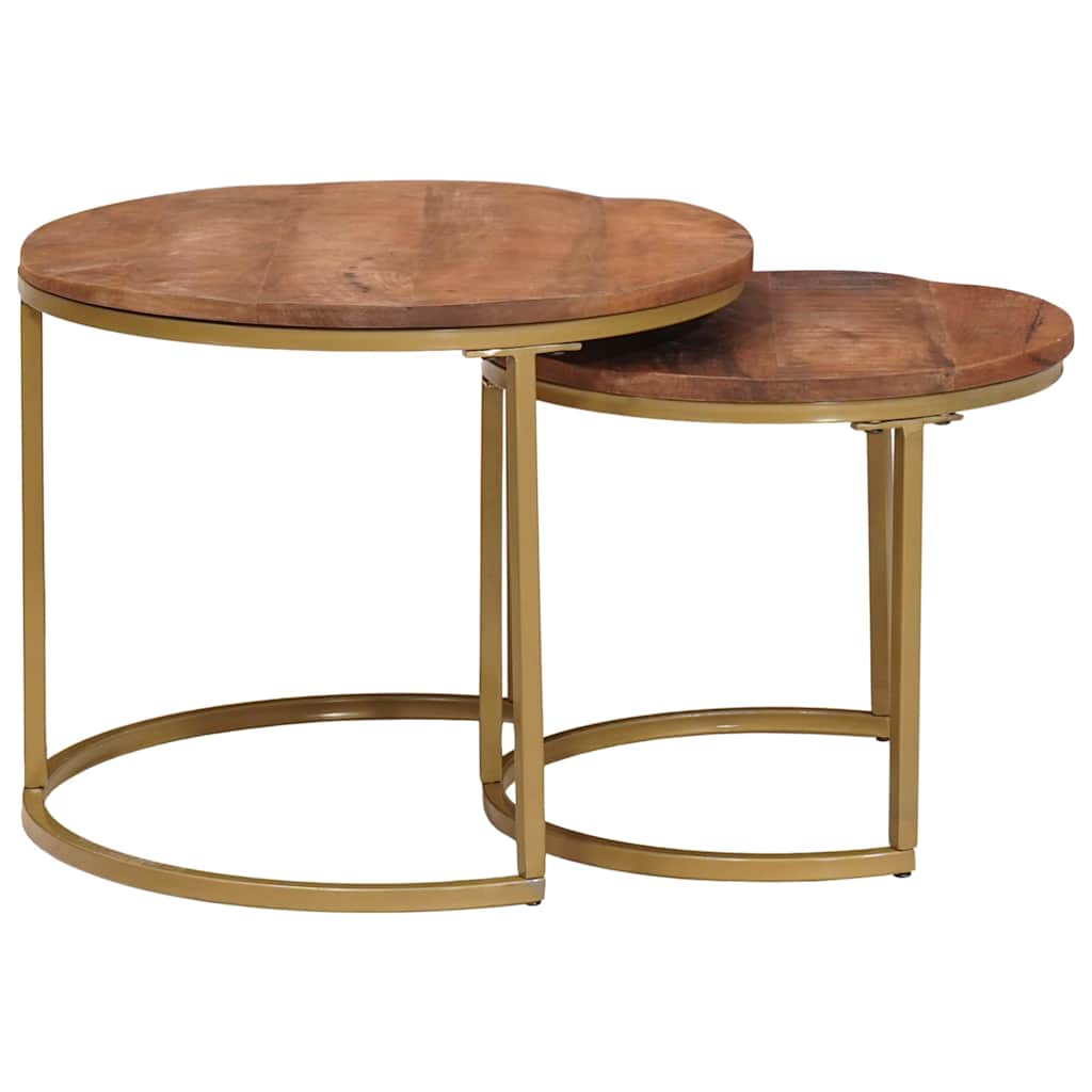 Nest Koffietafels 2 pcs Honingbruin Massief mangohout en staal is nu te koop bij PeponiXL, paradijselijk wonen!