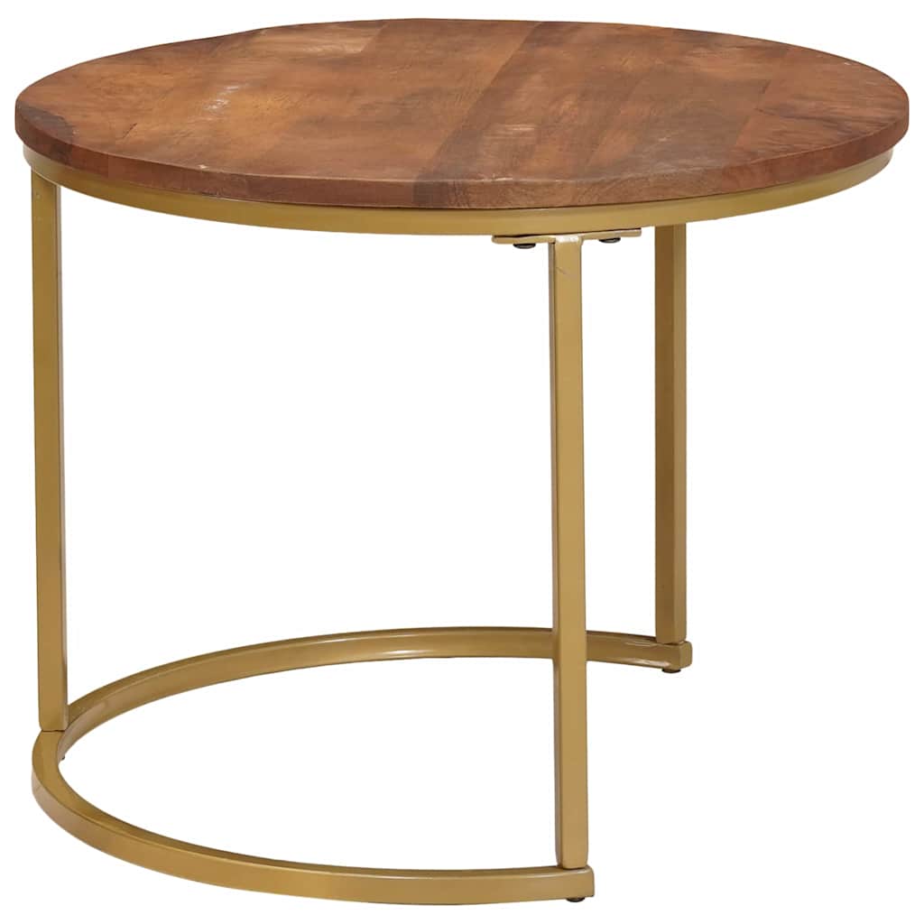 Nest Koffietafels 2 pcs Honingbruin Massief mangohout en staal is nu te koop bij PeponiXL, paradijselijk wonen!