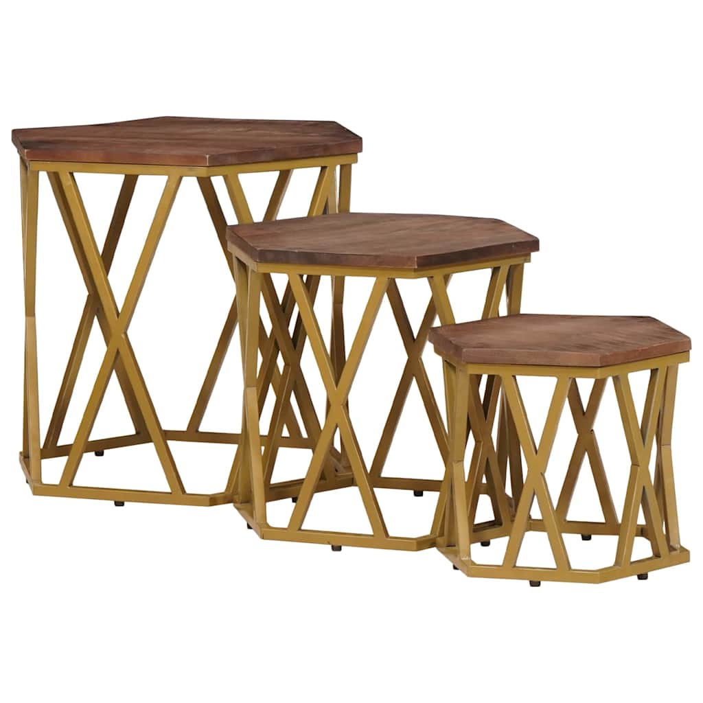 Salontafels Bruin 55 x 55 x 50 cm Massief Mango Hout is nu te koop bij PeponiXL, paradijselijk wonen!