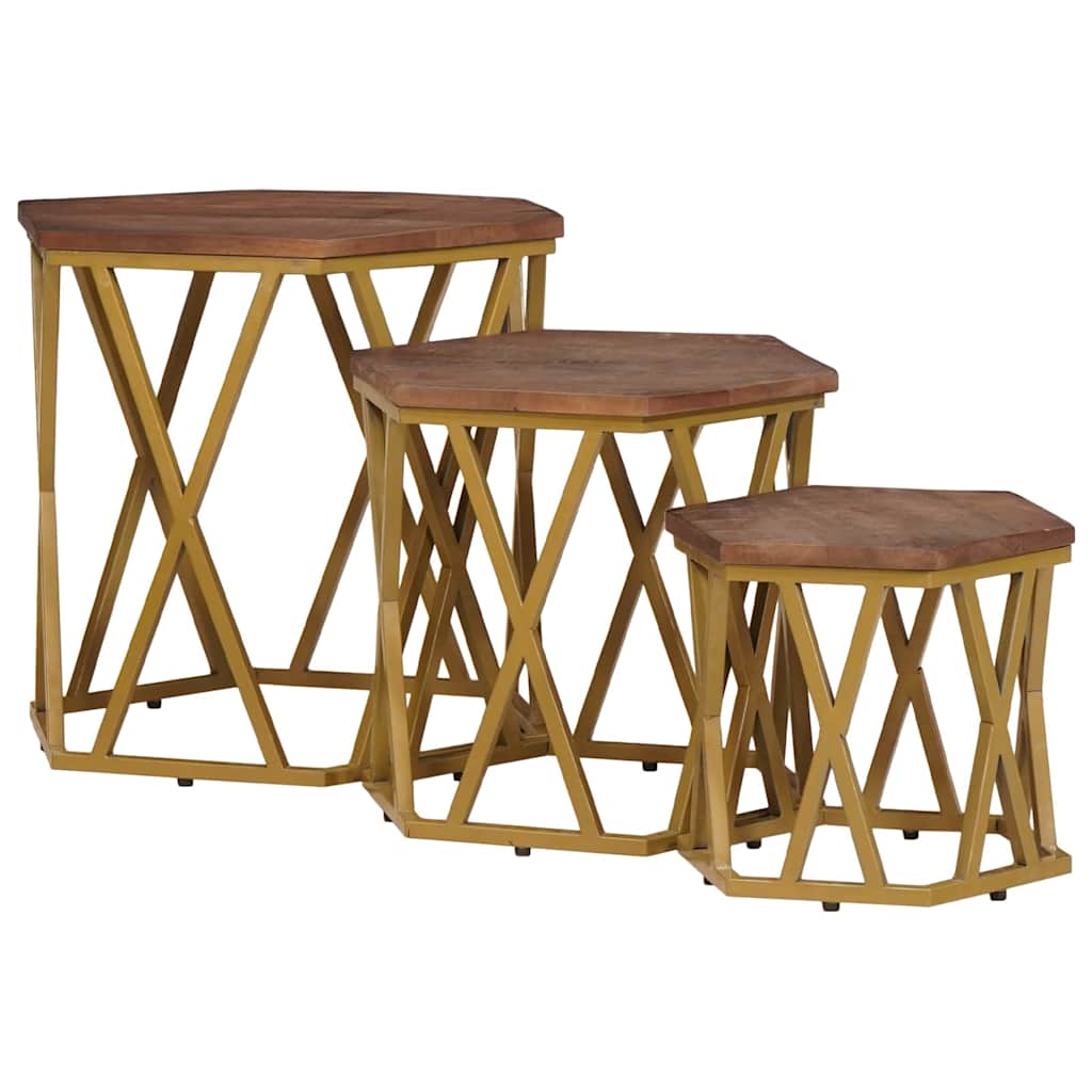 Salontafels Bruin 55 x 55 x 50 cm Massief Mango Hout is nu te koop bij PeponiXL, paradijselijk wonen!