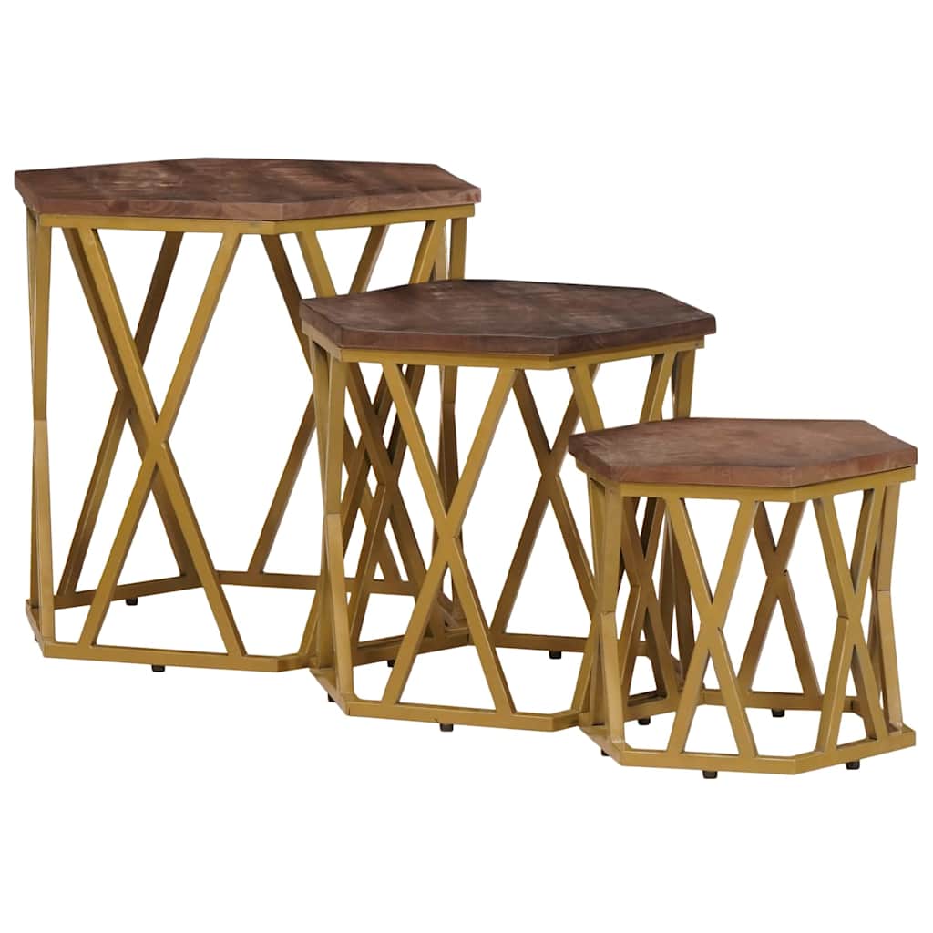Salontafels Bruin 55 x 55 x 50 cm Massief Mango Hout is nu te koop bij PeponiXL, paradijselijk wonen!