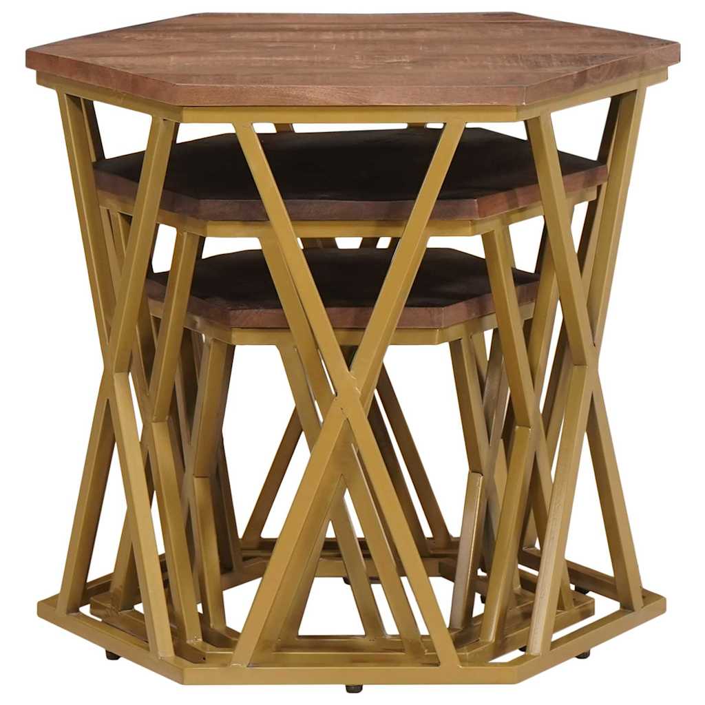 Salontafels Bruin 55 x 55 x 50 cm Massief Mango Hout is nu te koop bij PeponiXL, paradijselijk wonen!