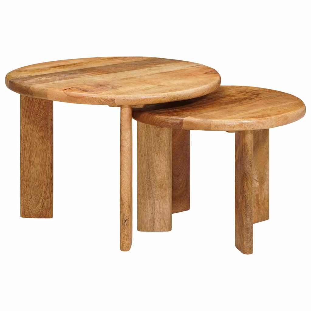 Nest Koffietafels 2 pcs Bruin Massief Mango Hout is nu te koop bij PeponiXL, paradijselijk wonen!