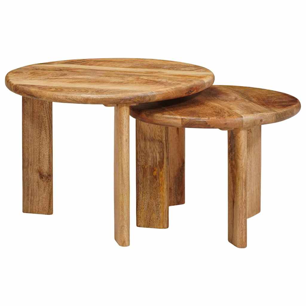 Nest Koffietafels 2 pcs Bruin Massief Mango Hout is nu te koop bij PeponiXL, paradijselijk wonen!