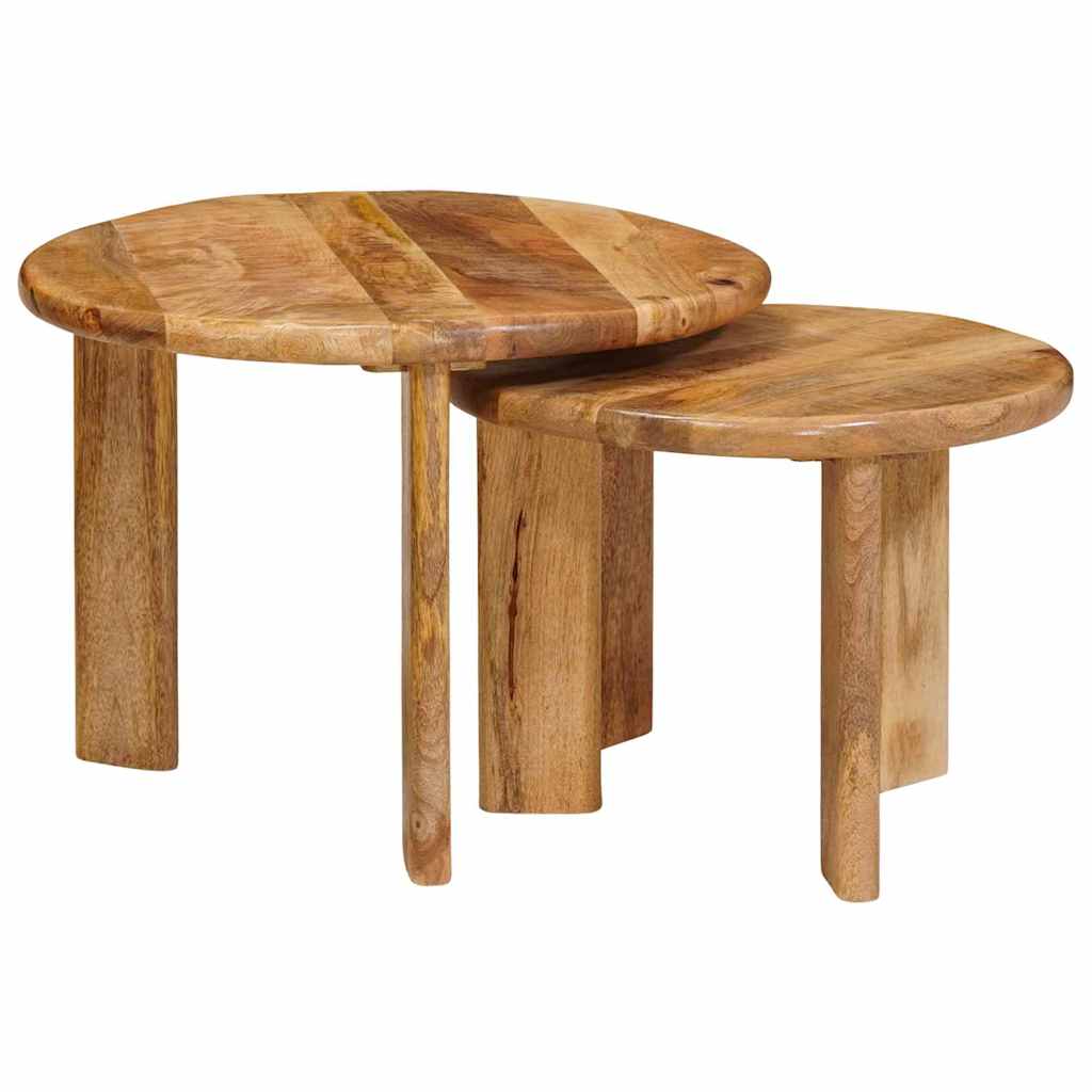 Nest Koffietafels 2 pcs Bruin Massief Mango Hout is nu te koop bij PeponiXL, paradijselijk wonen!