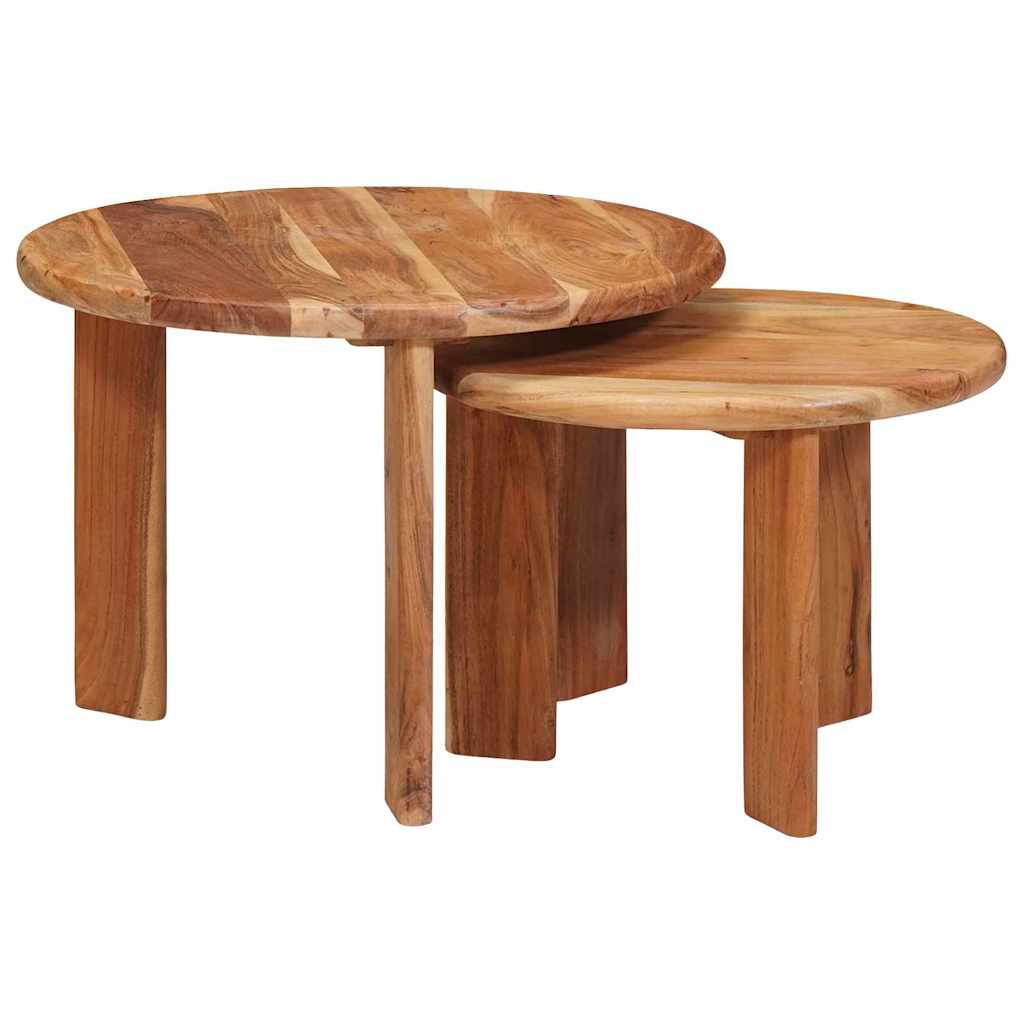 Nest Koffietafels 2 pcs Bruin Massief Acaciahout is nu te koop bij PeponiXL, paradijselijk wonen!