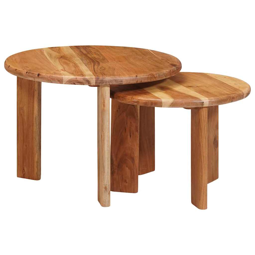 Nest Koffietafels 2 pcs Bruin Massief Acaciahout is nu te koop bij PeponiXL, paradijselijk wonen!