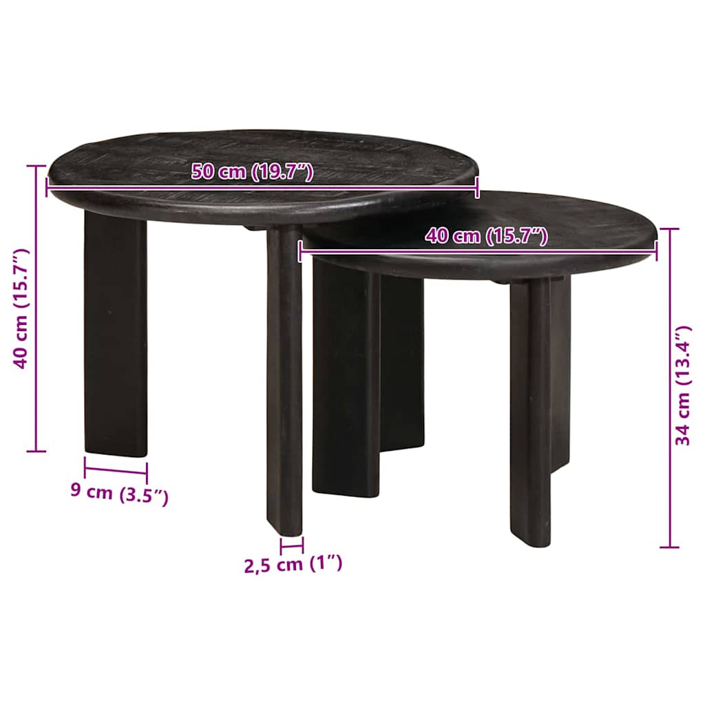 Nest Koffietafels 2 pcs Wit Massief Mango Hout is nu te koop bij PeponiXL, paradijselijk wonen!