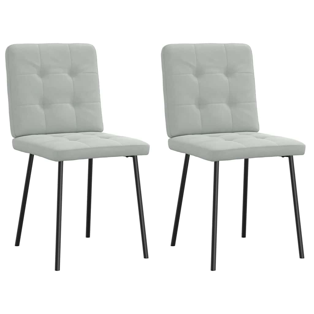 Eetkamerstoelen 2 st fluweel lichtgrijs is nu te koop bij PeponiXL, paradijselijk wonen!