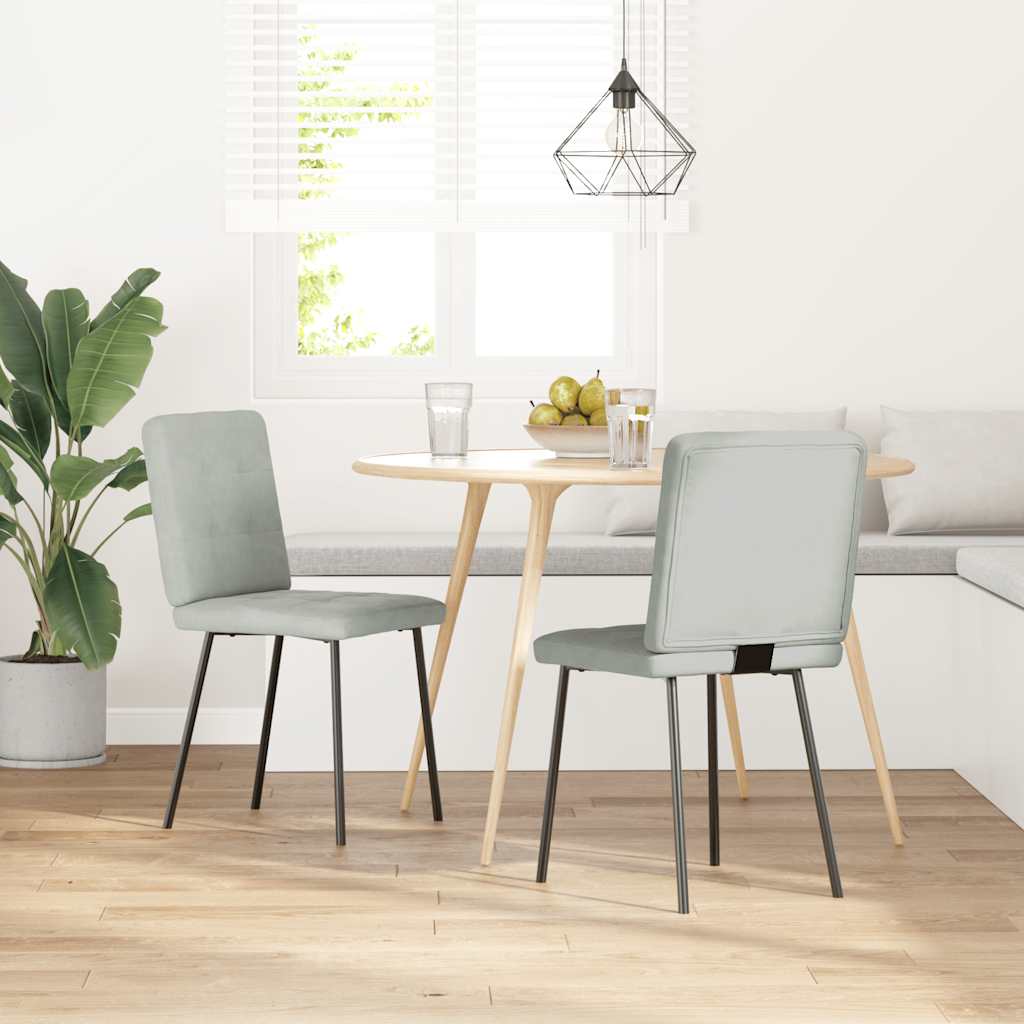 Eetkamerstoelen 2 st fluweel lichtgrijs is nu te koop bij PeponiXL, paradijselijk wonen!