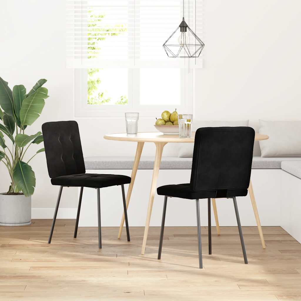 Eetkamerstoelen 2 st fluweel zwart is nu te koop bij PeponiXL, paradijselijk wonen!