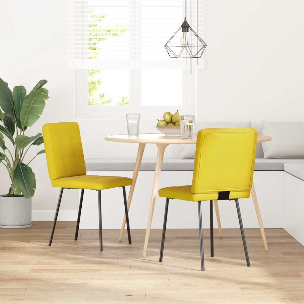Eetkamerstoelen 2 st fluweel geel is nu te koop bij PeponiXL, paradijselijk wonen!