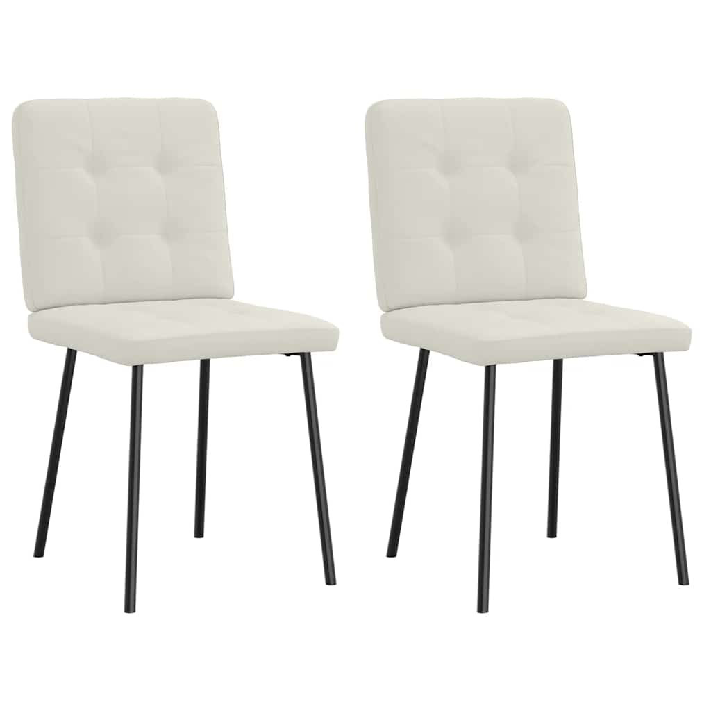 Eetkamerstoelen 2 st fluweel crèmekleurig is nu te koop bij PeponiXL, paradijselijk wonen!
