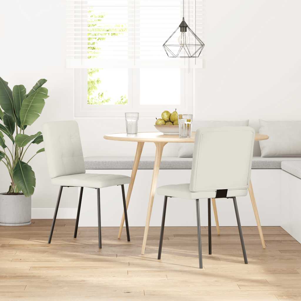 Eetkamerstoelen 2 st fluweel crèmekleurig is nu te koop bij PeponiXL, paradijselijk wonen!