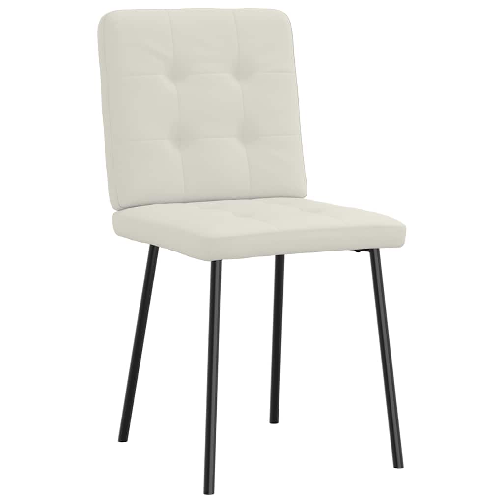 Eetkamerstoelen 2 st fluweel crèmekleurig is nu te koop bij PeponiXL, paradijselijk wonen!