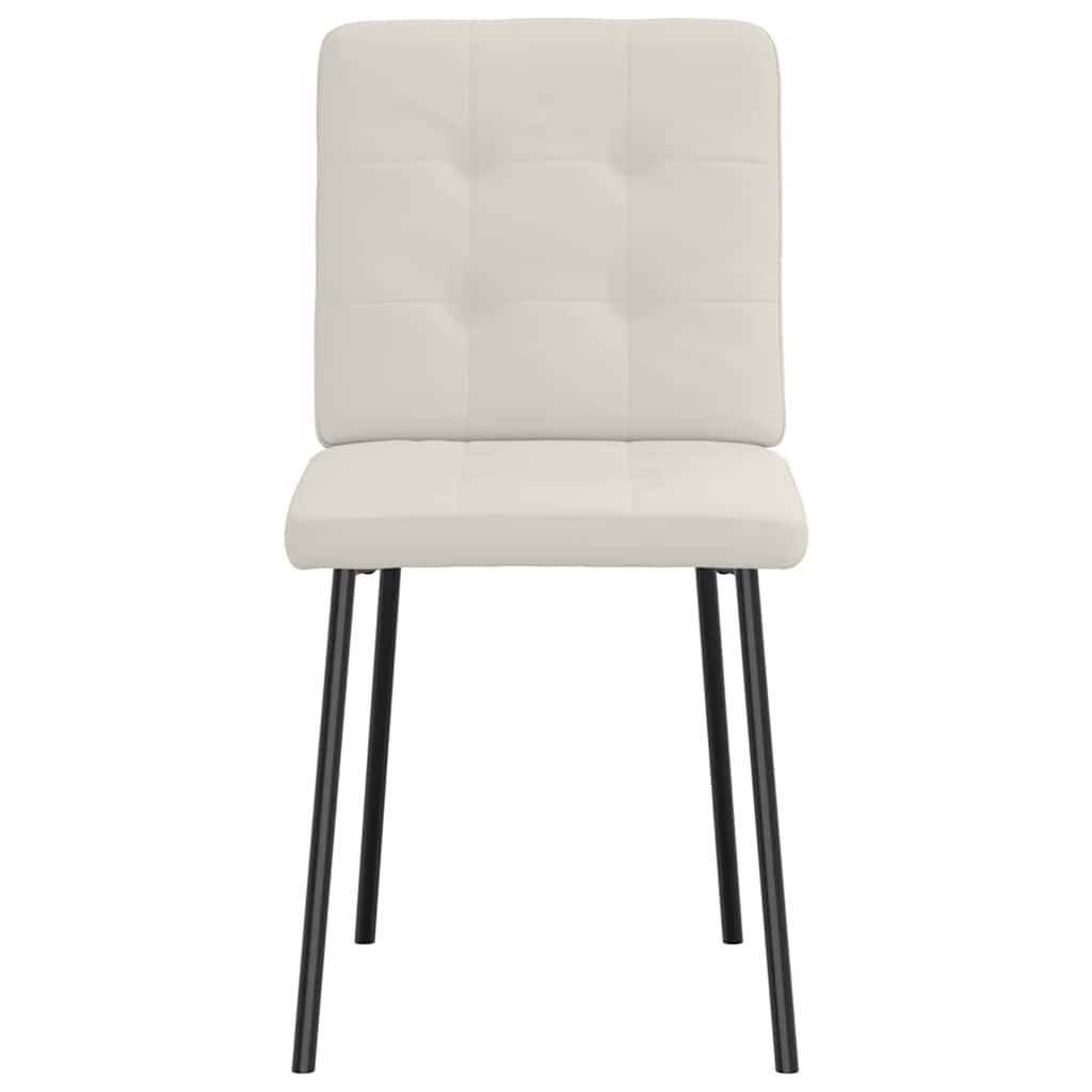 Eetkamerstoelen 2 st fluweel crèmekleurig is nu te koop bij PeponiXL, paradijselijk wonen!