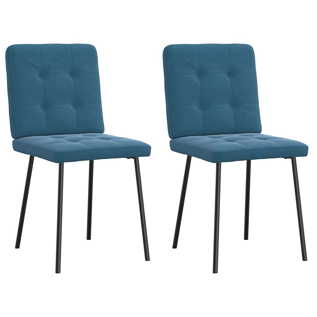 Eetkamerstoelen 2 st fluweel blauw is nu te koop bij PeponiXL, paradijselijk wonen!