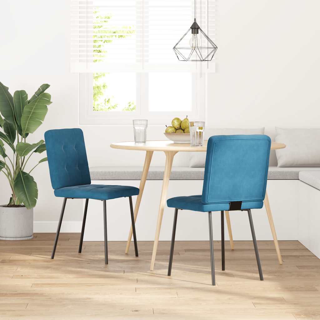 Eetkamerstoelen 2 st fluweel blauw is nu te koop bij PeponiXL, paradijselijk wonen!