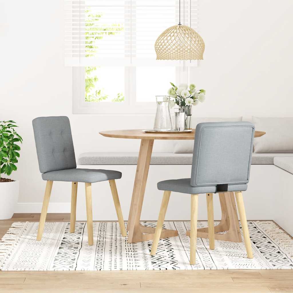 Eetkamerstoelen 2 st stof lichtgrijs is nu te koop bij PeponiXL, paradijselijk wonen!