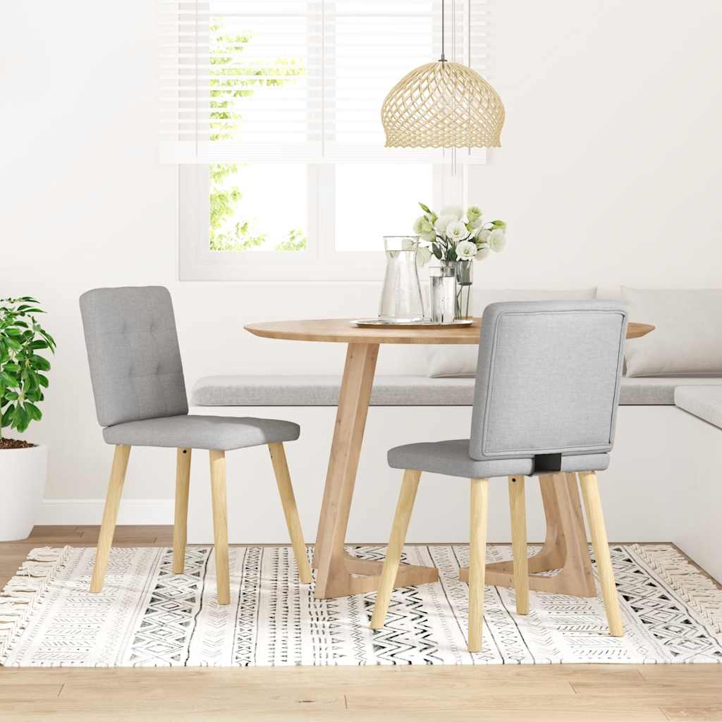 Eetkamerstoelen 2 st stof wolk grijs is nu te koop bij PeponiXL, paradijselijk wonen!