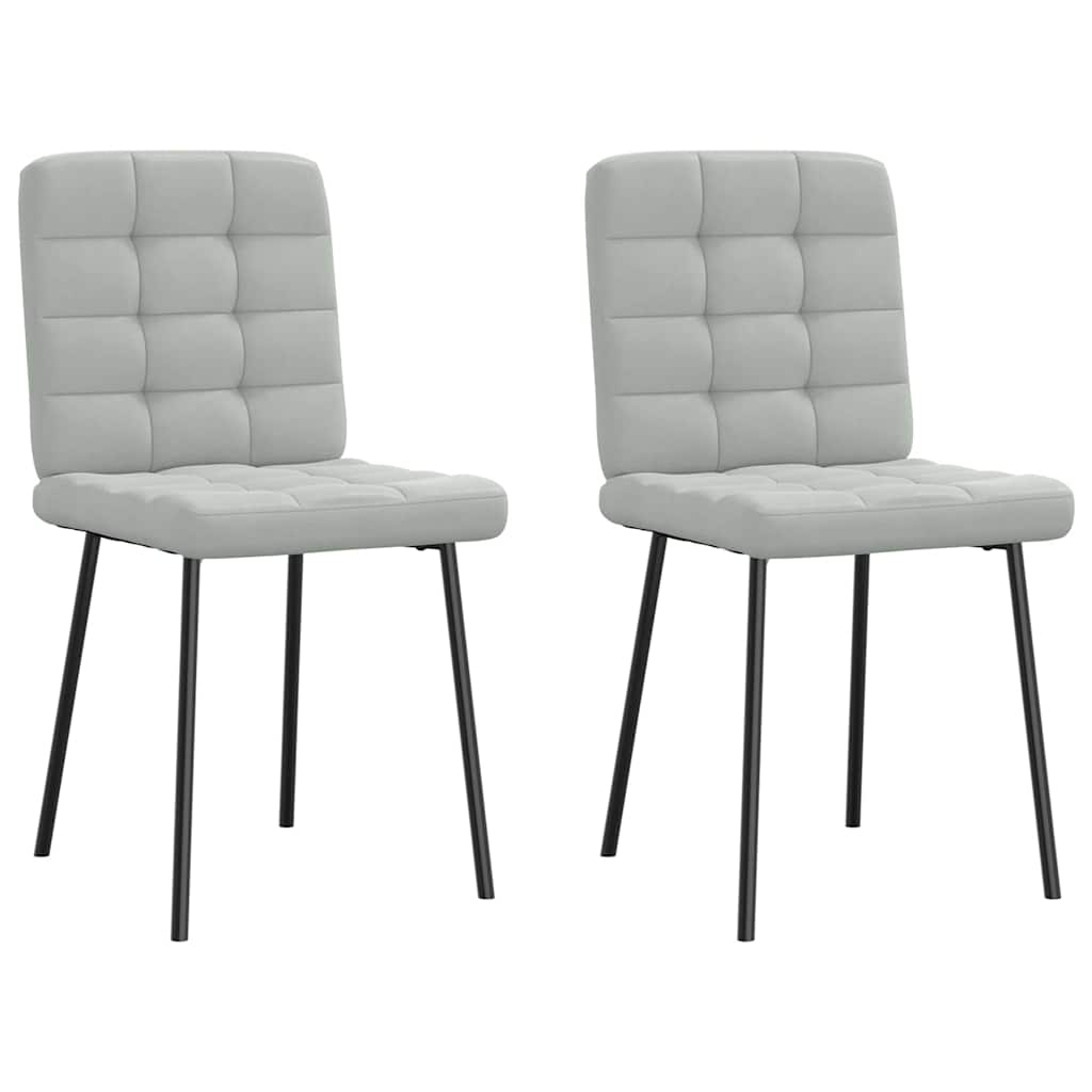 Eetkamerstoelen 2 st fluweel lichtgrijs is nu te koop bij PeponiXL, paradijselijk wonen!